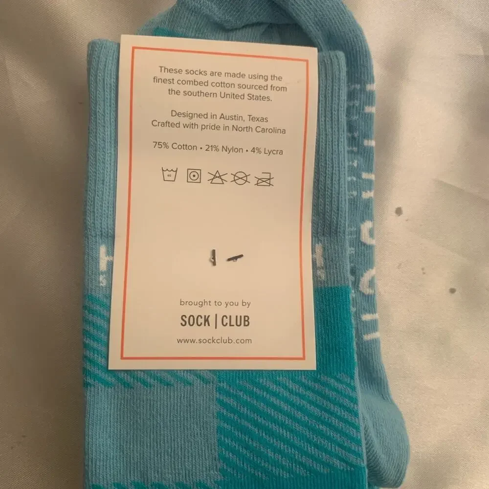 SOCK CLUB Custom Socks.‎ Blue with Turquoise pattern